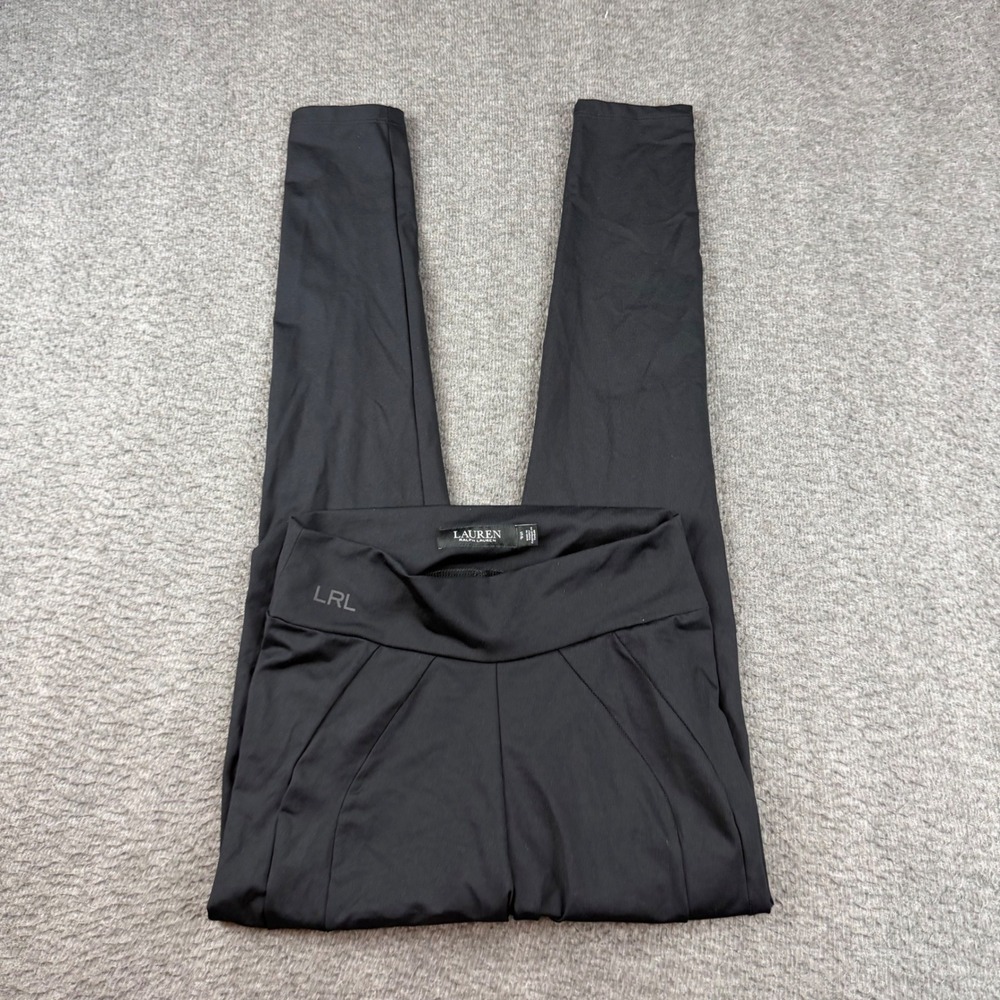 Lauren Ralph Lauren Leggings Women's Small Petite Black LRL Logo Activewear